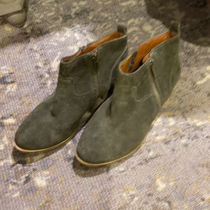 Lucky Brand green suede boots, size 7.5